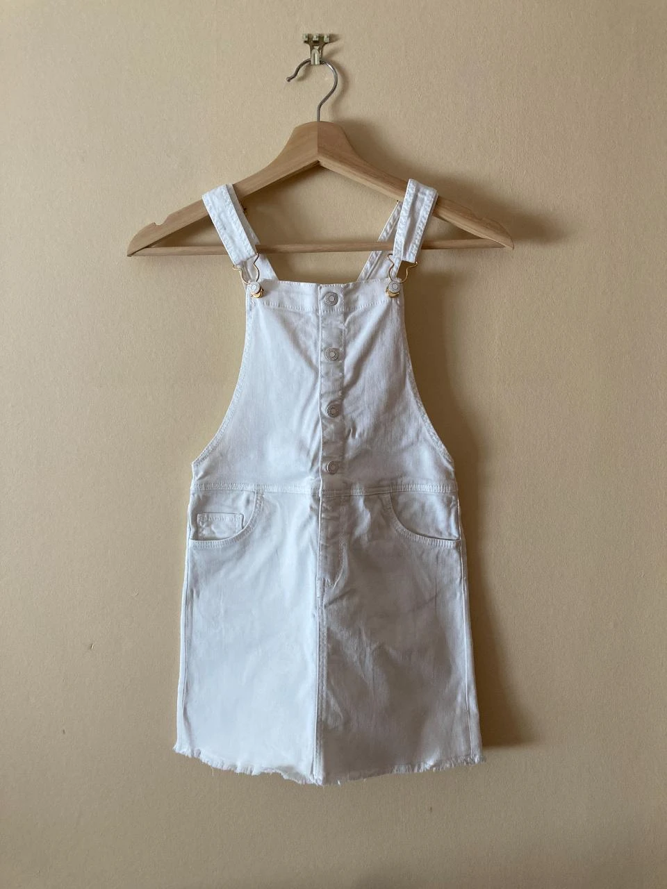 Robe salopette en jean blanc H&M 9-10 ans